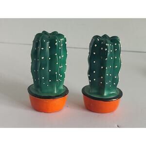 Vintage Japan Cactus Succulent Salt And Pepper Shakers 3 x 1 1/2 in